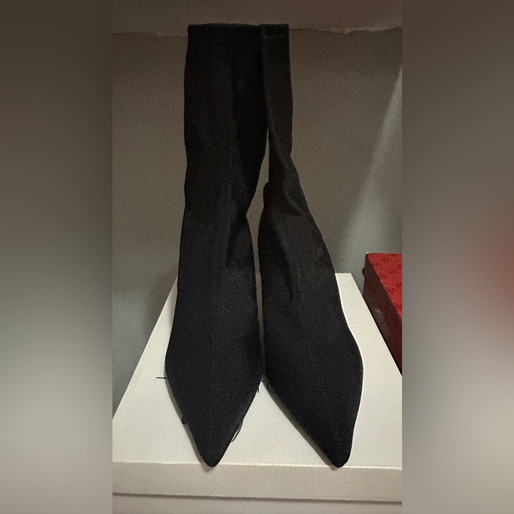 Topshop black Mojito sock boots